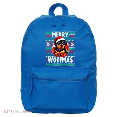 Family Matching Pajama Top Ugly Christmas Dog Rottweiler Gift 16 in Basic Backpack
