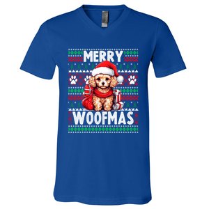 Family Matching Pajama Top Ugly Christmas Dog Poodle Gift V-Neck T-Shirt