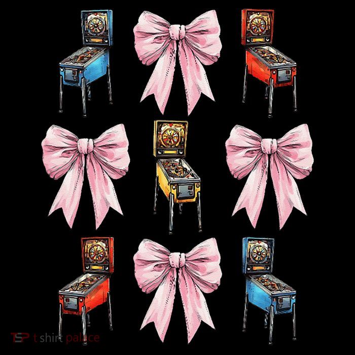 Funny Mama Pinball Machine Coquette Bow Pinball Arcade Game Drawstring Bag