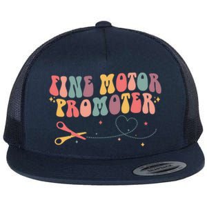 Fine Motor Promoter Occupational Therapy OT Therapist Groovy Flat Bill Trucker Hat