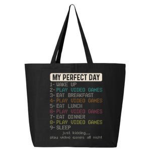 Funny My Perfect Day Play Video Games Gamer Gaming 25L Jumbo Tote