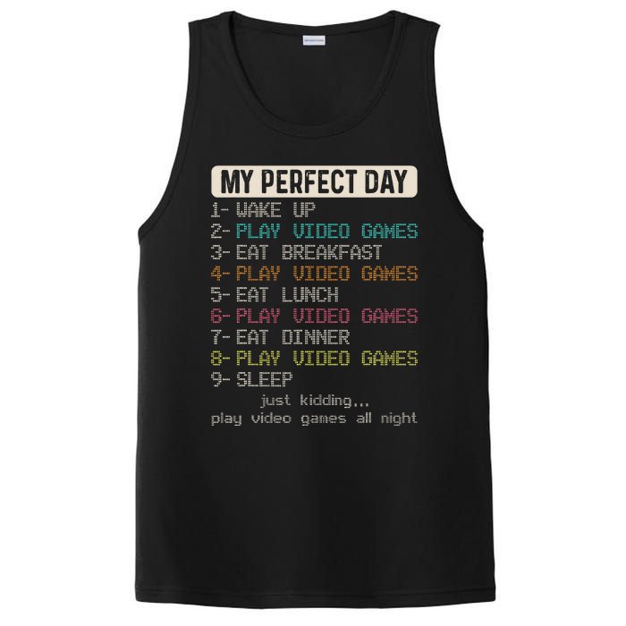 Funny My Perfect Day Play Video Games Gamer Gaming PosiCharge Competitor Tank