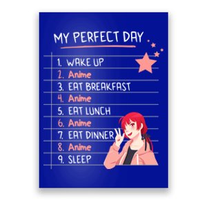 Funny My Perfect Day Anime Kawaii Funny Gift Poster