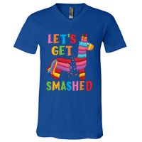 Funny Mexican Party Pinata LetS Get Smashed Gift V-Neck T-Shirt