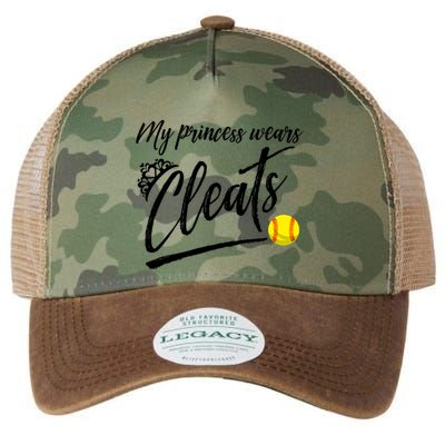 Funny My Princess Wears Cleats Gift For Softball Moms Dads Gift Legacy Tie Dye Trucker Hat