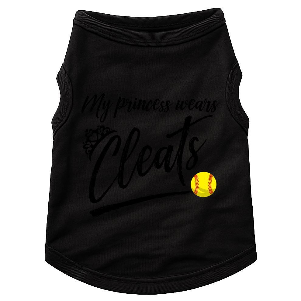 Funny My Princess Wears Cleats Gift For Softball Moms Dads Gift Doggie Tank