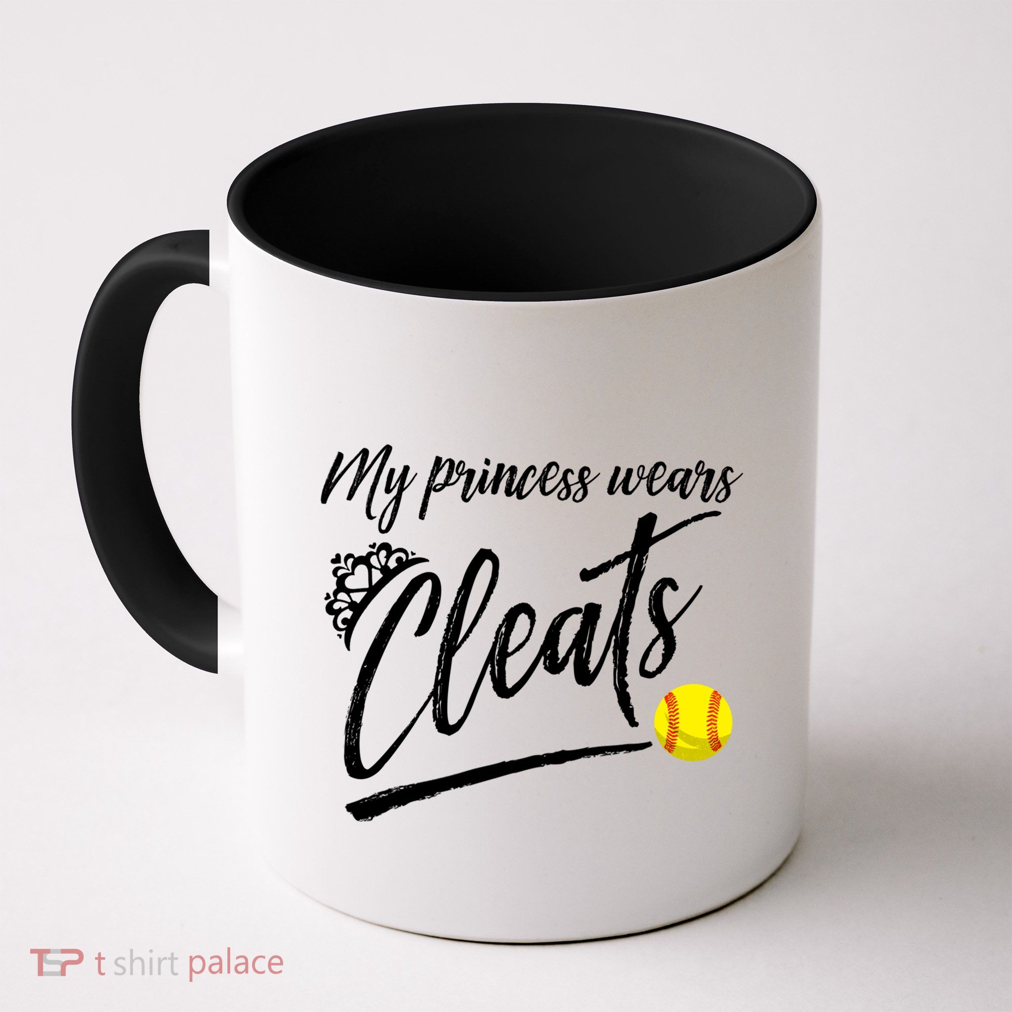 Funny My Princess Wears Cleats Gift For Softball Moms Dads Gift Mug