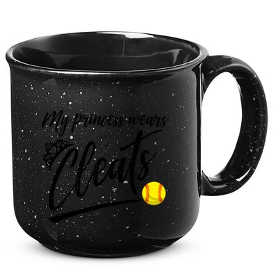 Funny My Princess Wears Cleats Gift For Softball Moms Dads Gift 15oz Campfire Ceramic Mug