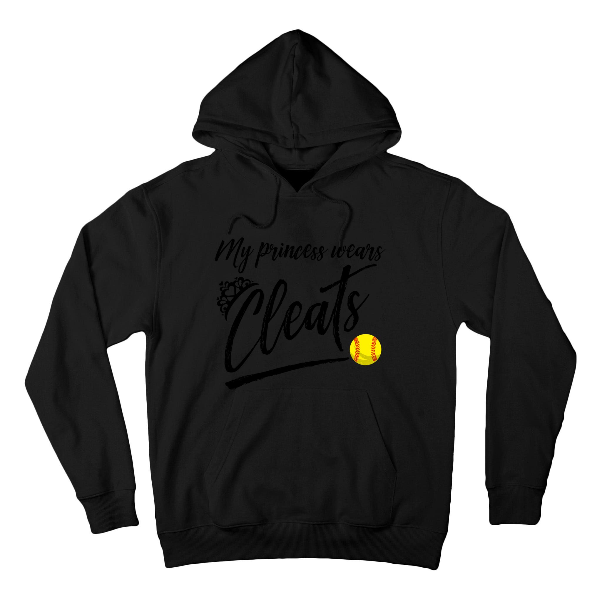 Funny My Princess Wears Cleats Gift For Softball Moms Dads Gift Tall Hoodie