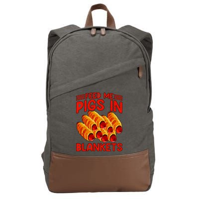 Feed Me Pigs In Blankets Cotton Canvas Backpack