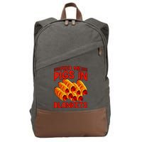 Feed Me Pigs In Blankets Cotton Canvas Backpack