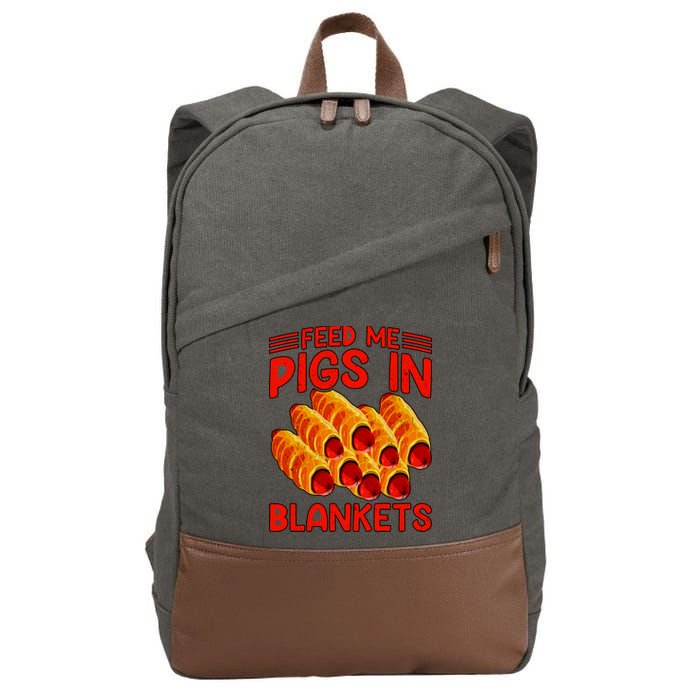 Feed Me Pigs In Blankets Cotton Canvas Backpack