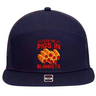 Feed Me Pigs In Blankets 7 Panel Mesh Trucker Snapback Hat