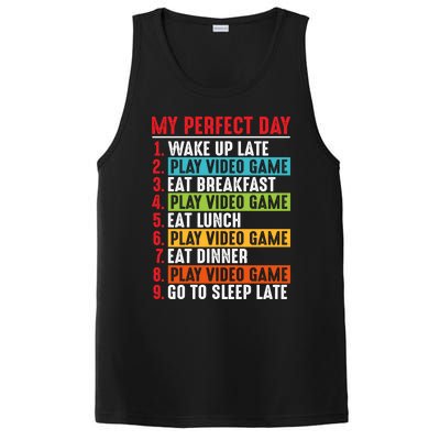 Funny My Perfect Day Video Games Gamer Gift PosiCharge Competitor Tank