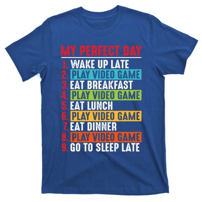 Funny My Perfect Day Video Games Gamer Gift T-Shirt