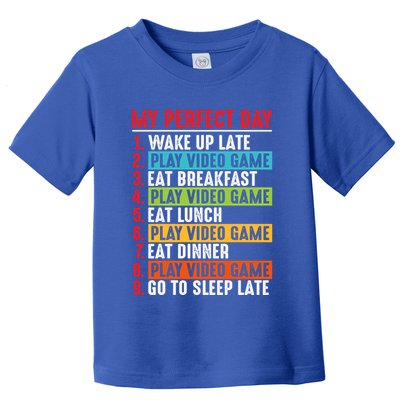 Funny My Perfect Day Video Games Gamer Gift Toddler T-Shirt