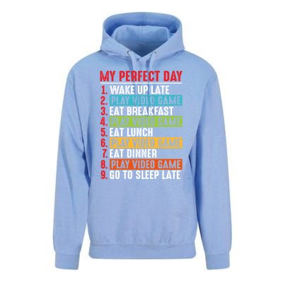 Funny My Perfect Day Video Games Gamer Gift Unisex Surf Hoodie