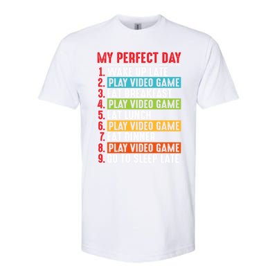 Funny My Perfect Day Video Games Gamer Gift Softstyle CVC T-Shirt