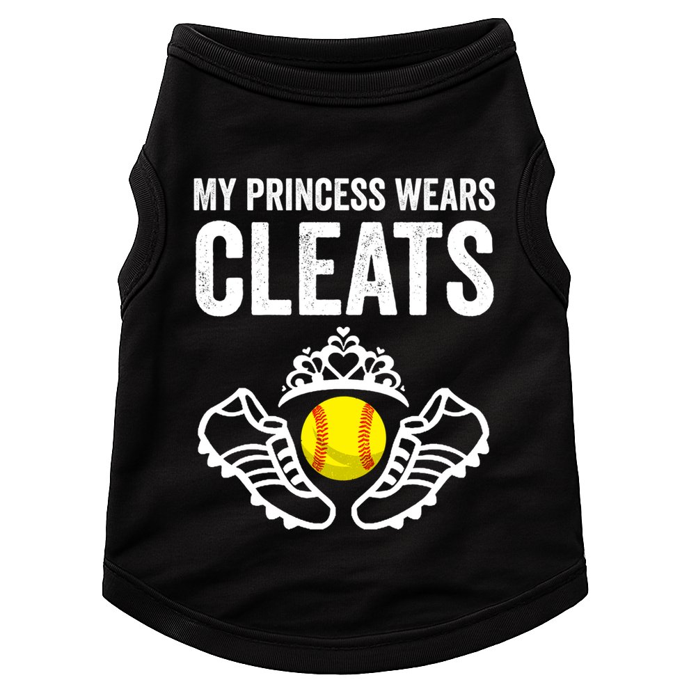 Funny My Princess Wears Cleats Gift For Softball Moms Dads Meaningful Gift Doggie Tank