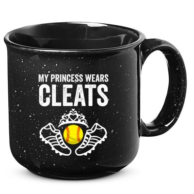 Funny My Princess Wears Cleats Gift For Softball Moms Dads Meaningful Gift 15oz Campfire Ceramic Mug