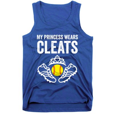 Funny My Princess Wears Cleats Gift For Softball Moms Dads Meaningful Gift Tank Top