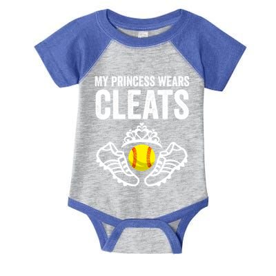 Funny My Princess Wears Cleats Gift For Softball Moms Dads Meaningful Gift Infant Baby Jersey Bodysuit