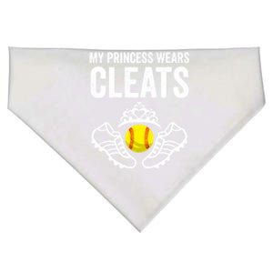 Funny My Princess Wears Cleats Gift For Softball Moms Dads Meaningful Gift USA-Made Doggie Bandana