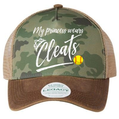 Funny My Princess Wears Cleats Gift For Softball Moms Dads Gift Legacy Tie Dye Trucker Hat