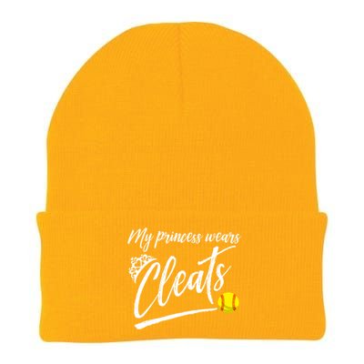 Funny My Princess Wears Cleats Gift For Softball Moms Dads Gift Knit Cap Winter Beanie