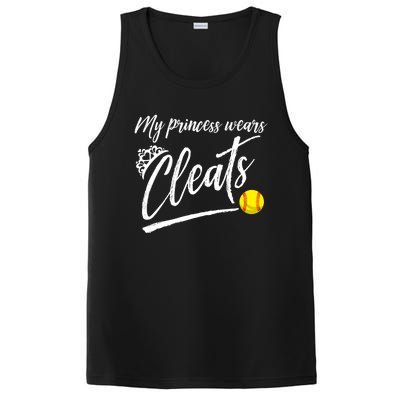 Funny My Princess Wears Cleats Gift For Softball Moms Dads Gift PosiCharge Competitor Tank