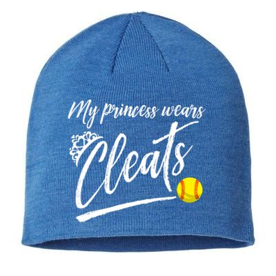 Funny My Princess Wears Cleats Gift For Softball Moms Dads Gift Sustainable Beanie