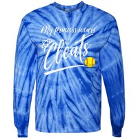 Funny My Princess Wears Cleats Gift For Softball Moms Dads Gift Tie-Dye Long Sleeve Shirt