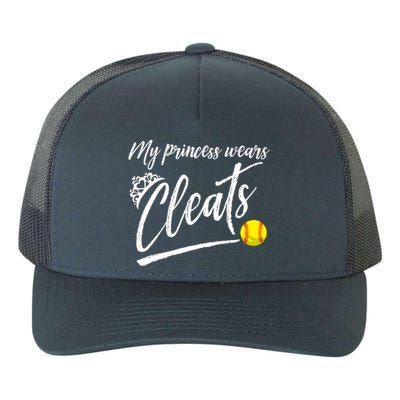 Funny My Princess Wears Cleats Gift For Softball Moms Dads Gift Yupoong Adult 5-Panel Trucker Hat