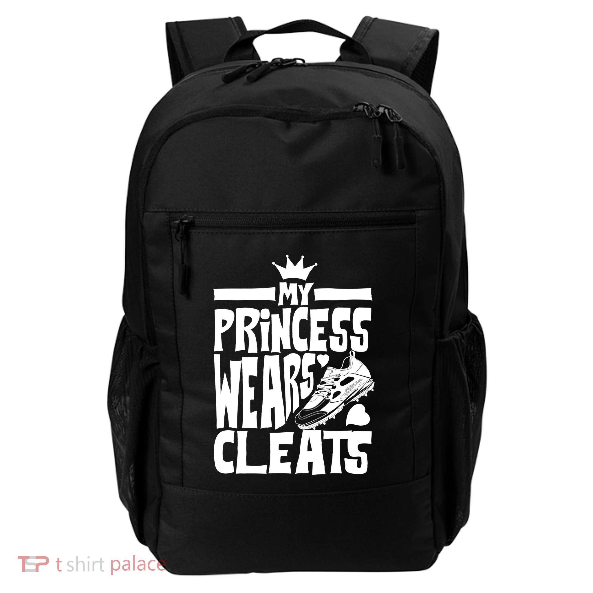 Funny My Princess Wears Cleats Gift For Softball Moms Dads Gift Backpack