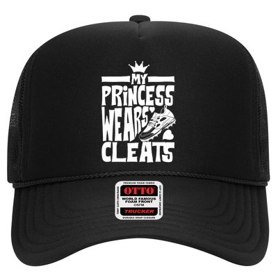 Funny My Princess Wears Cleats Gift For Softball Moms Dads Gift Trucker Hat