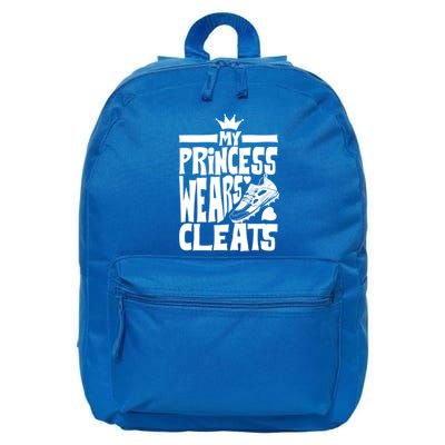 Funny My Princess Wears Cleats Gift For Softball Moms Dads Gift 16 in Basic Backpack