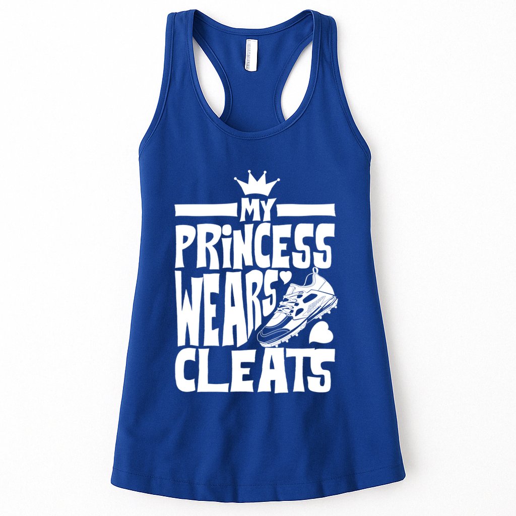 Funny My Princess Wears Cleats Gift For Softball Moms Dads Gift Womens Tank Top