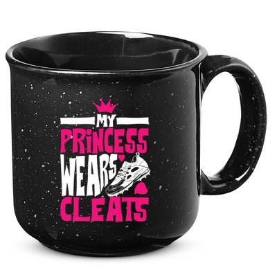 Funny My Princess Wears Cleats Gift For Softball Moms Dads Gift 15oz Campfire Ceramic Mug