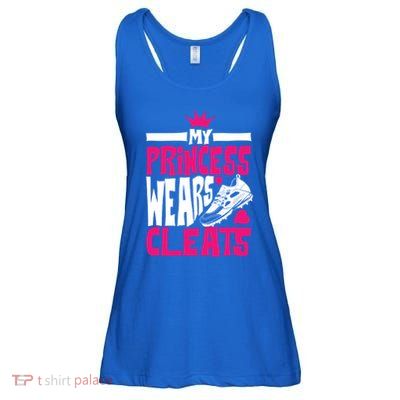 Funny My Princess Wears Cleats Gift For Softball Moms Dads Gift Ladies Essential Flowy Tank