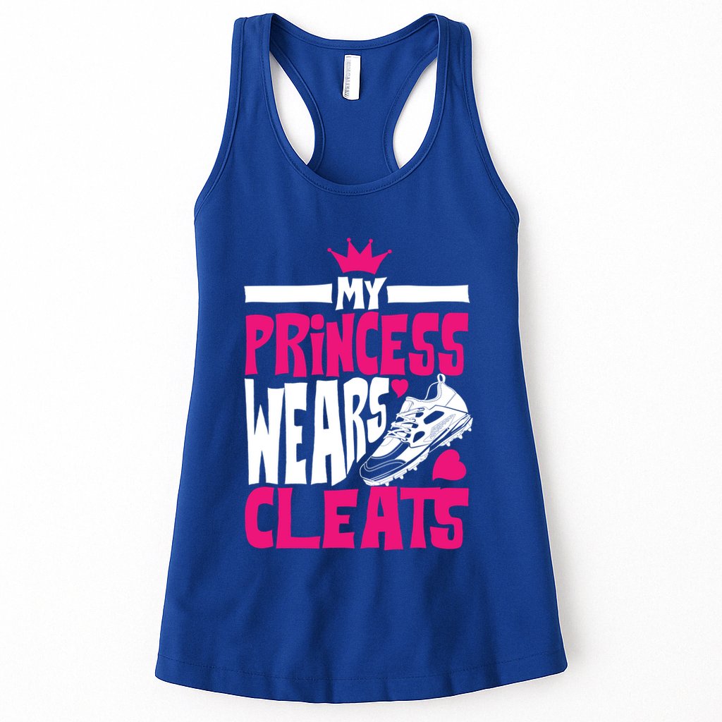 Funny My Princess Wears Cleats Gift For Softball Moms Dads Gift Womens Tank Top