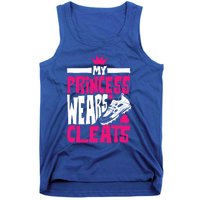 Funny My Princess Wears Cleats Gift For Softball Moms Dads Gift Tank Top