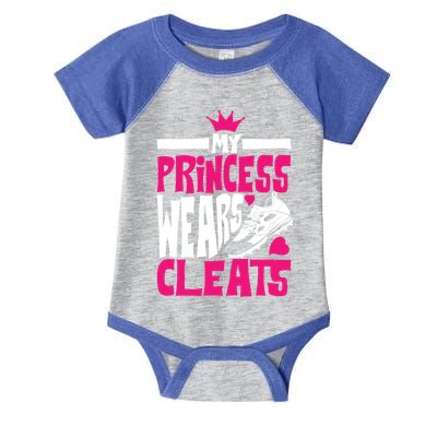 Funny My Princess Wears Cleats Gift For Softball Moms Dads Gift Infant Baby Jersey Bodysuit