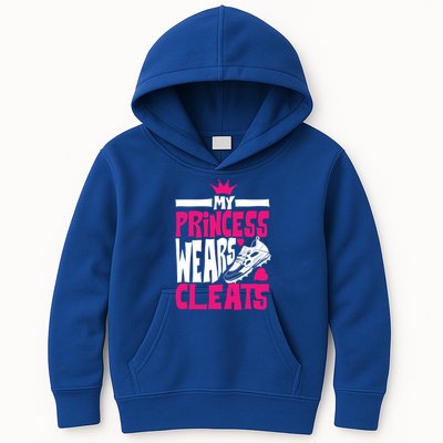 Funny My Princess Wears Cleats Gift For Softball Moms Dads Gift Kids Hoodie