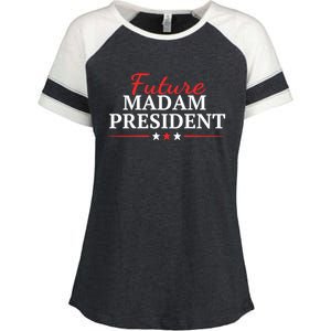 Future Madam President Funny Feminist Enza Ladies Jersey Colorblock Tee