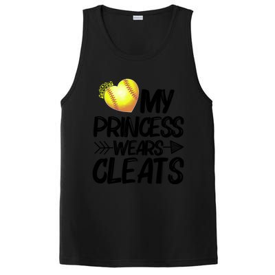 Funny My Princess Wears Cleats Gift For Softball Moms Dads Gift PosiCharge Competitor Tank