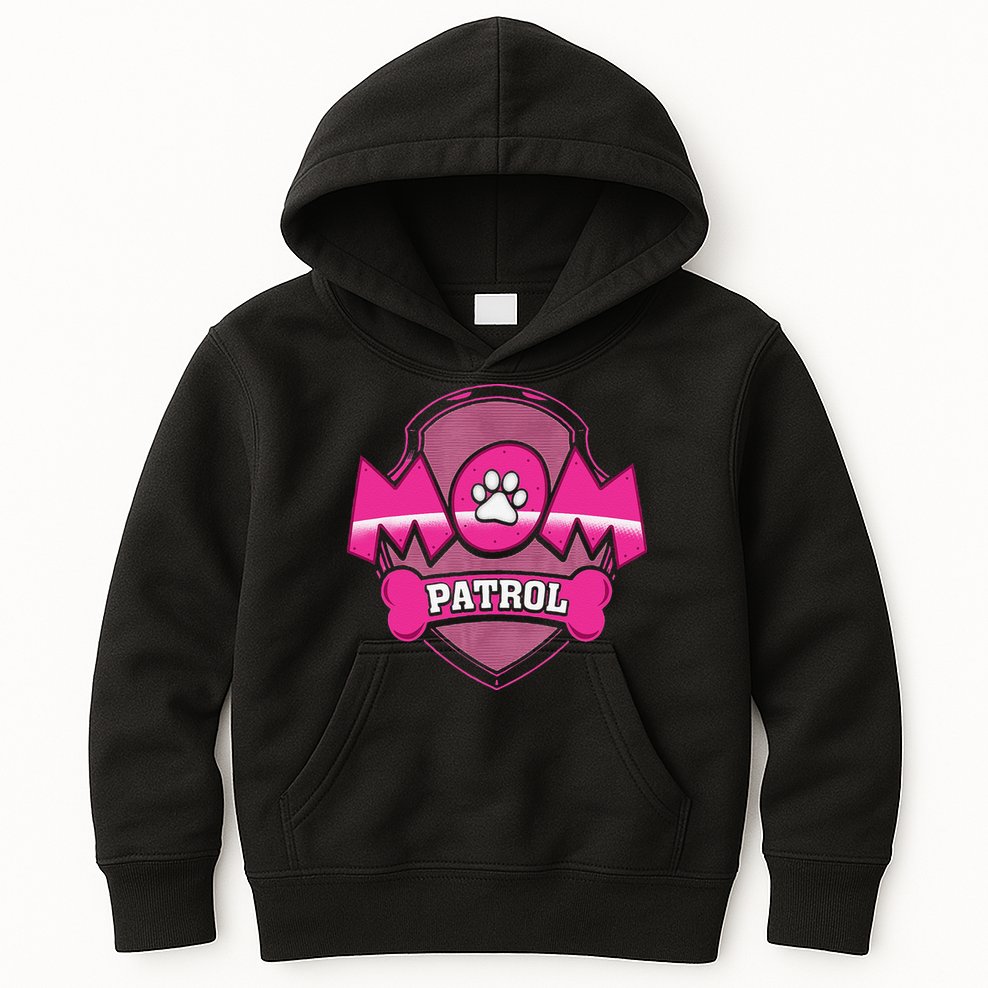 Funny Mom Patrol Dog Puppy Mom Patrol T Kids Hoodie