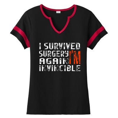 Funny Multiple Post Surgery Get Well Soon Ladies Halftime Notch Neck Tee