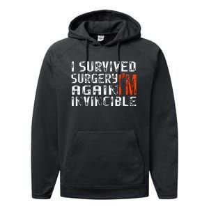 Funny Multiple Post Surgery Get Well Soon Performance Fleece Hoodie