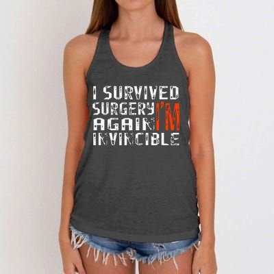 Funny Multiple Post Surgery Get Well Soon Women's Knotted Racerback Tank