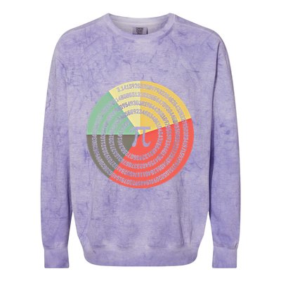 Funny Math Pie Chart Cake March 14 Design Happy Retro Pi Day Meaningful Gift Colorblast Crewneck Sweatshirt